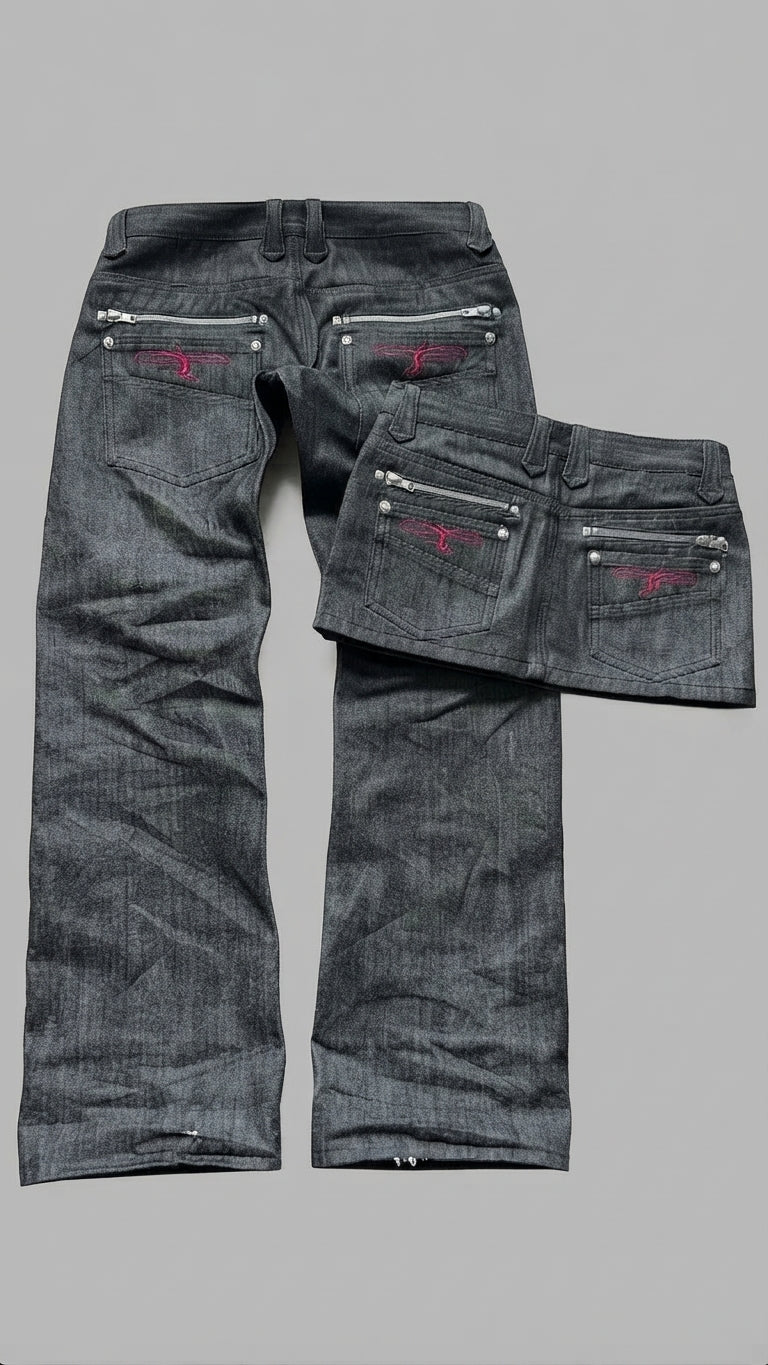 Charcoal Denim Couple Set