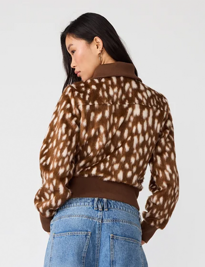 Fawn Spot Faux Fur Jacket