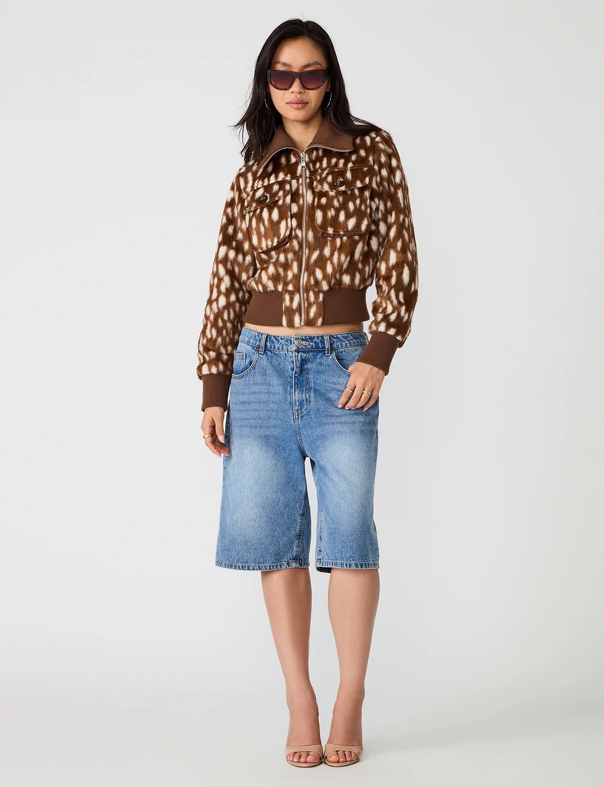 Fawn Spot Faux Fur Jacket