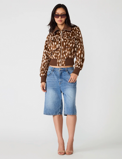 Fawn Spot Faux Fur Jacket
