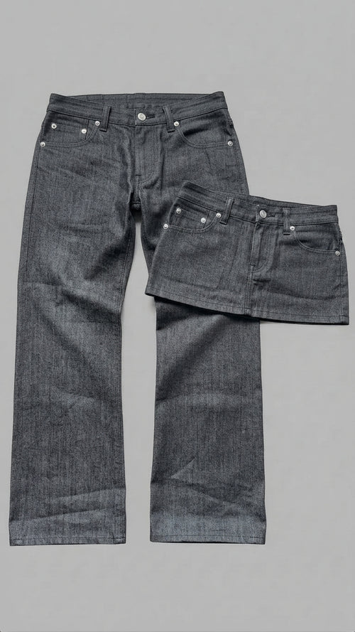 Charcoal Denim Couple Set