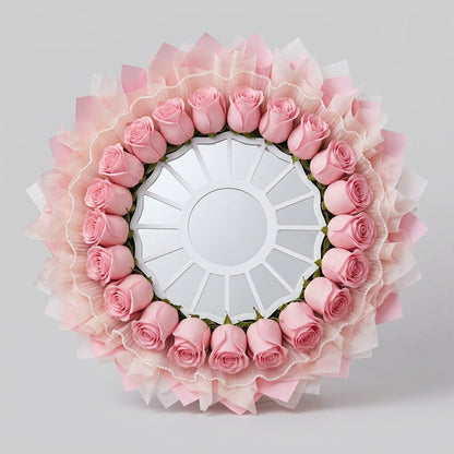 Pearl Trim Rose Mirror Bouquet