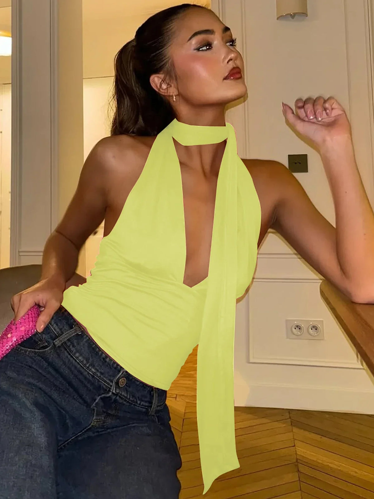 Plunge Tie Top
