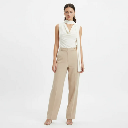Draped Scarf Neck Top 2