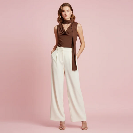 Draped Scarf Neck Top 2